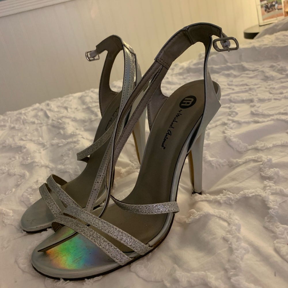 Silver Glitter Heels